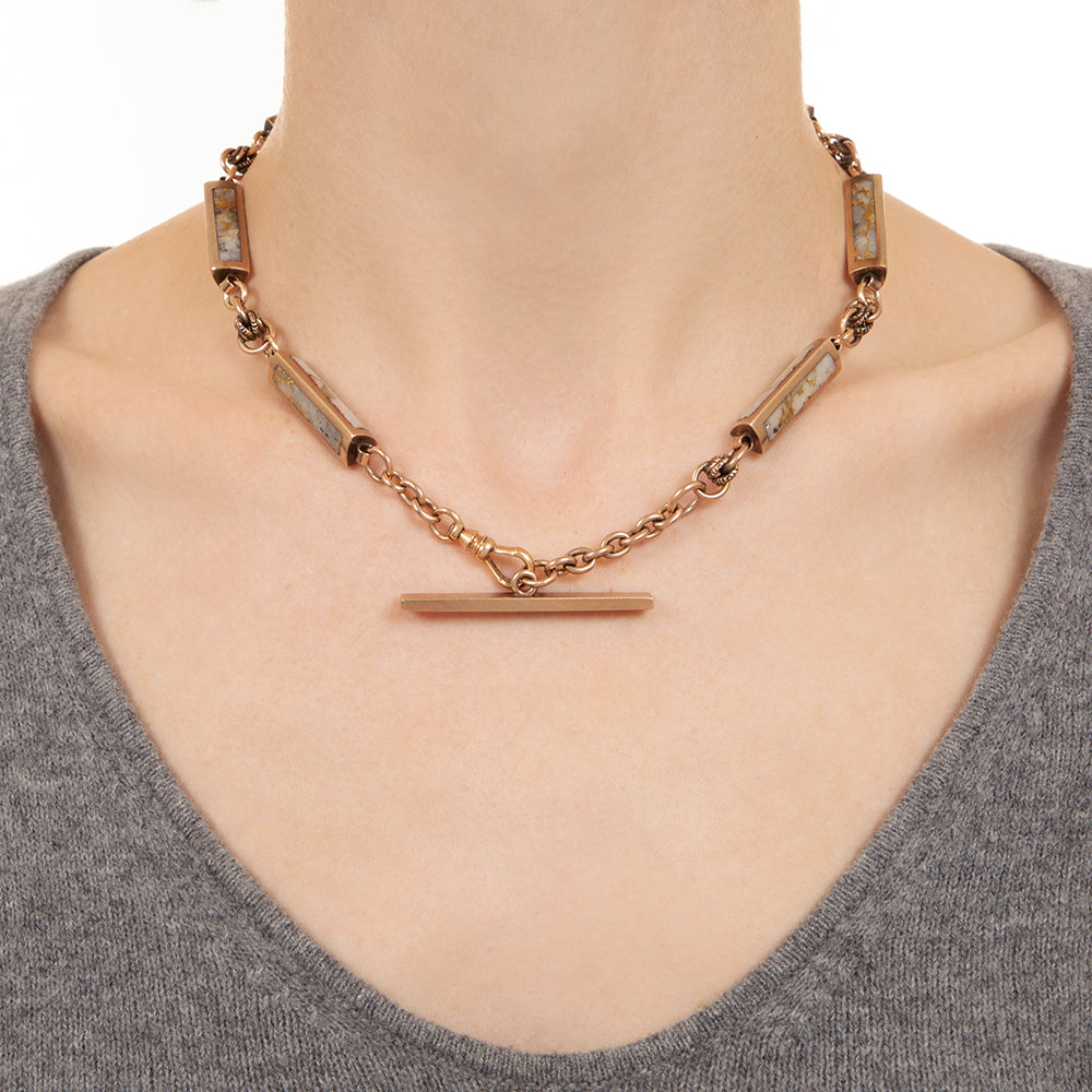 Rare Victorian Gold-in-Quartz Chain - 4