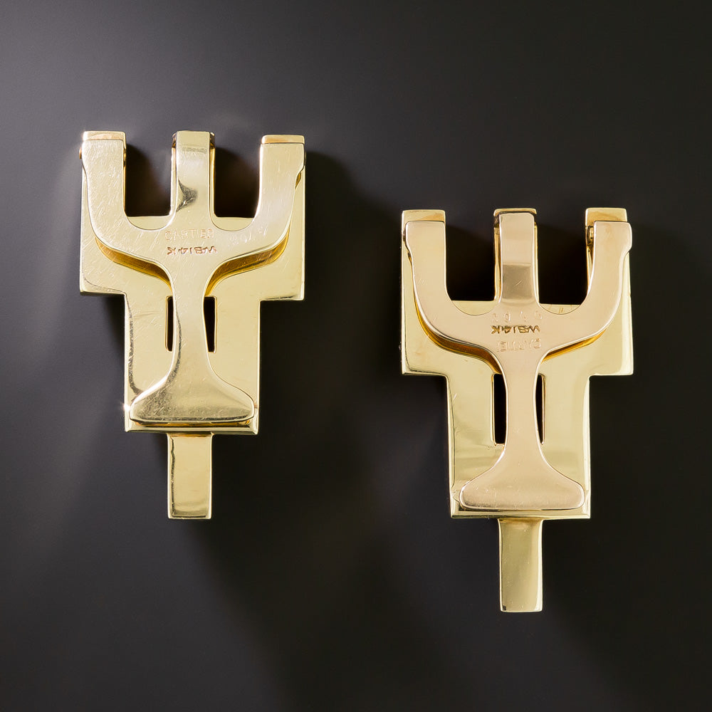 Retro 14K Trident Dress Clips by Cartier - 3