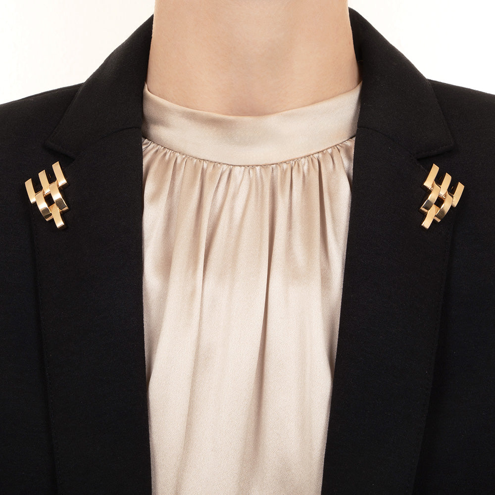 Retro 14K Trident Dress Clips by Cartier - 5