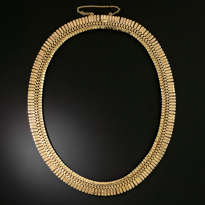 Retro 18K Feather Fringe Necklace