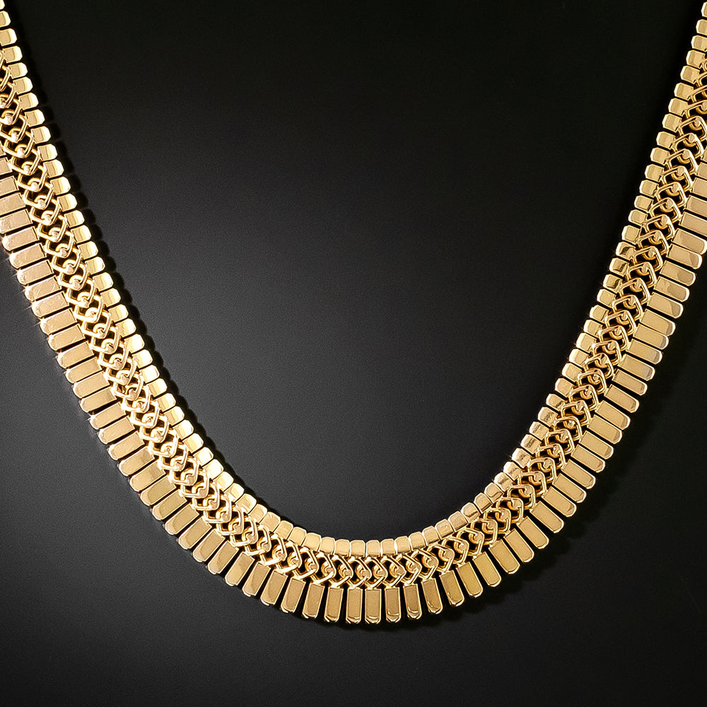 Retro 18K Feather Fringe Necklace - 3