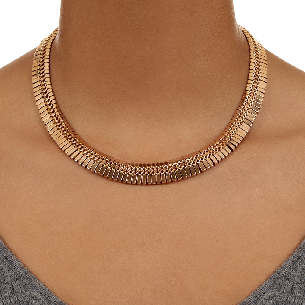 Retro 18K Feather Fringe Necklace - 4