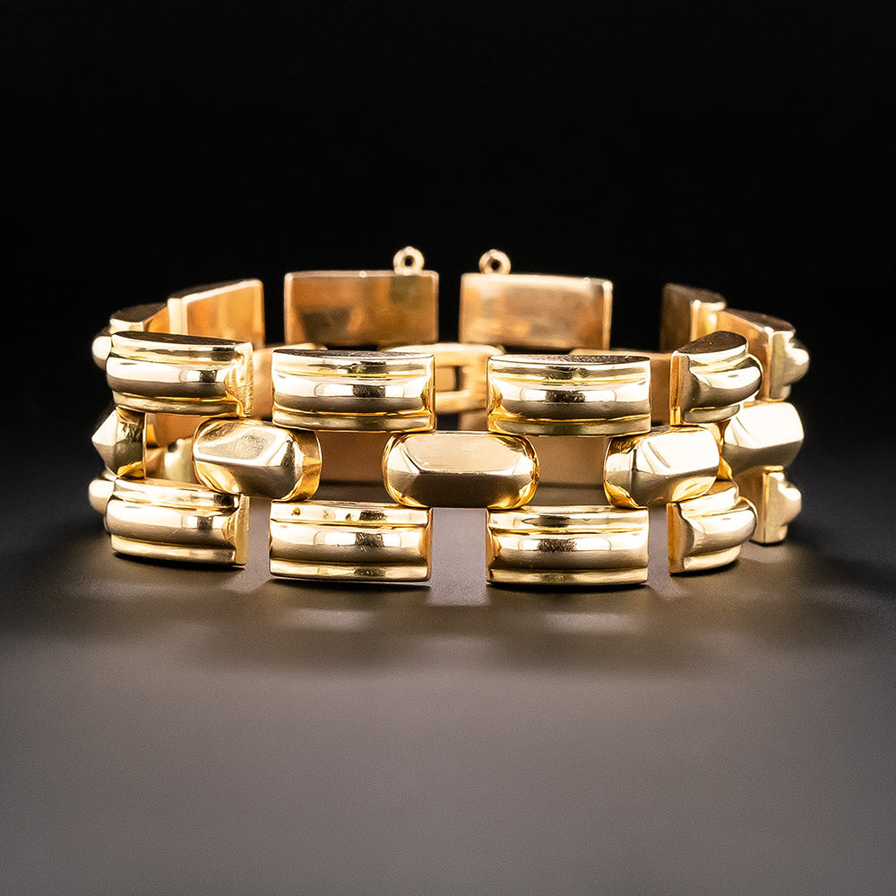 Retro 18K Tank Tread Bracelet - 4