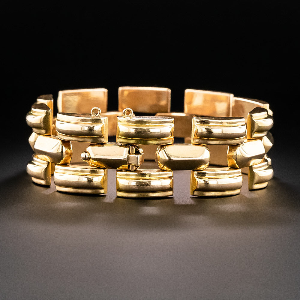 Retro 18K Tank Tread Bracelet - 5
