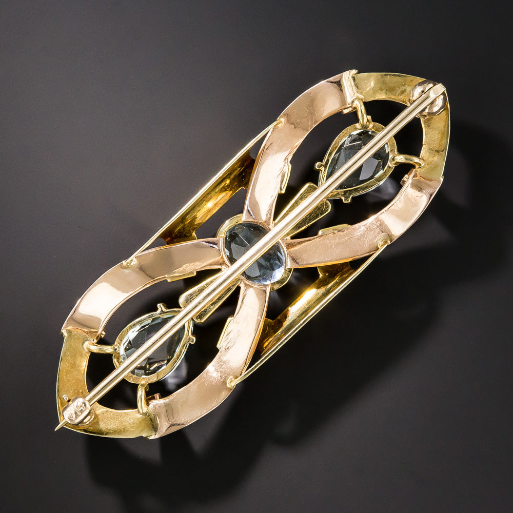 Retro Aquamarine Brooch by Sloan & Co. - 6