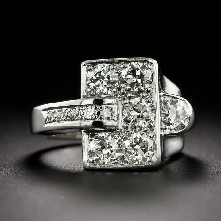 Retro Diamond Buckle Ring