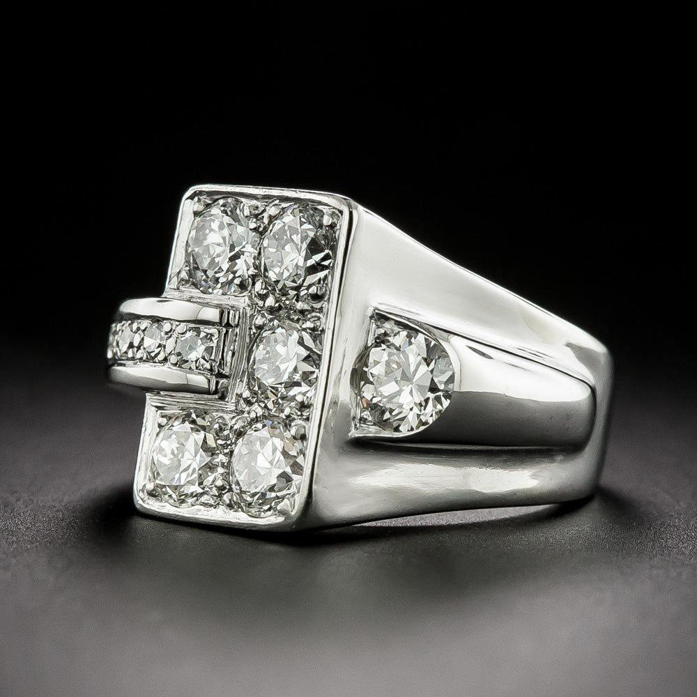 Retro Diamond Buckle Ring - 5