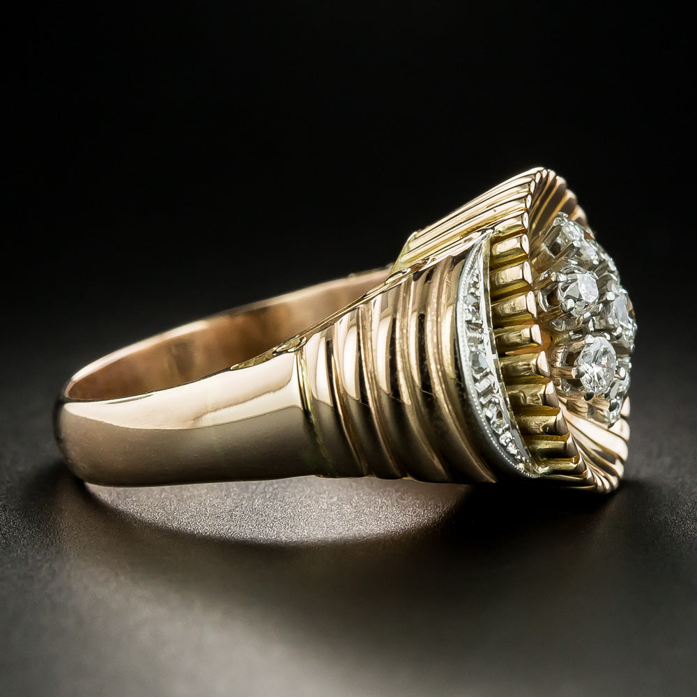Retro Diamond Cluster Ring - 3