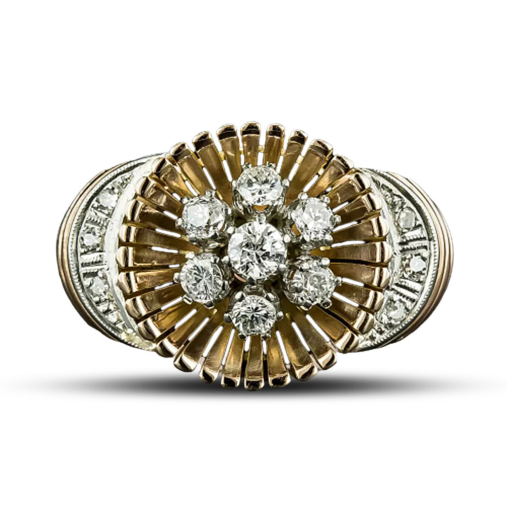 Retro Diamond Cluster Ring - 4