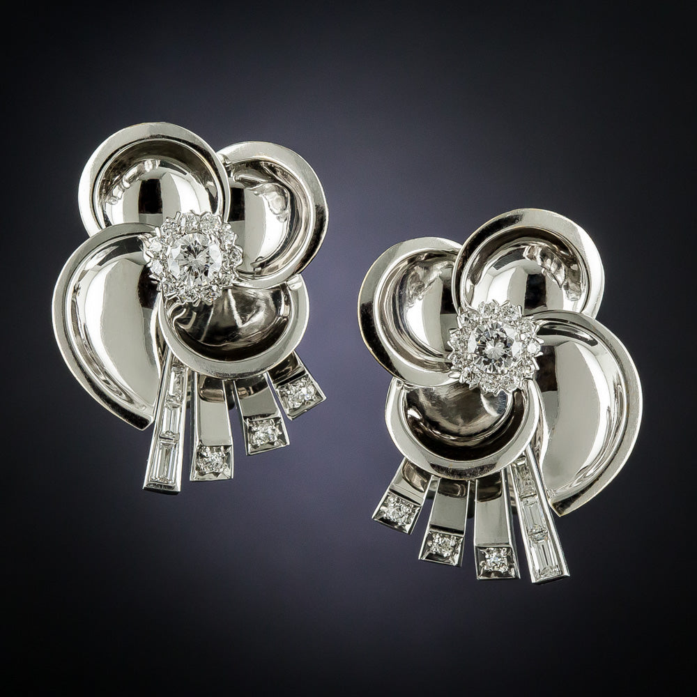 Retro Diamond Earrings - 2