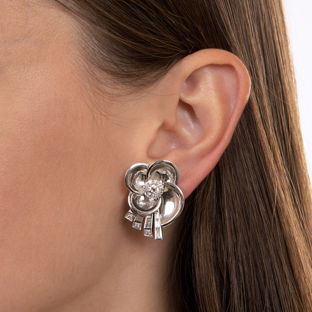 Retro Diamond Earrings - 5