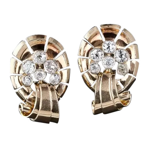 Retro Diamond Scroll Earrings - 5