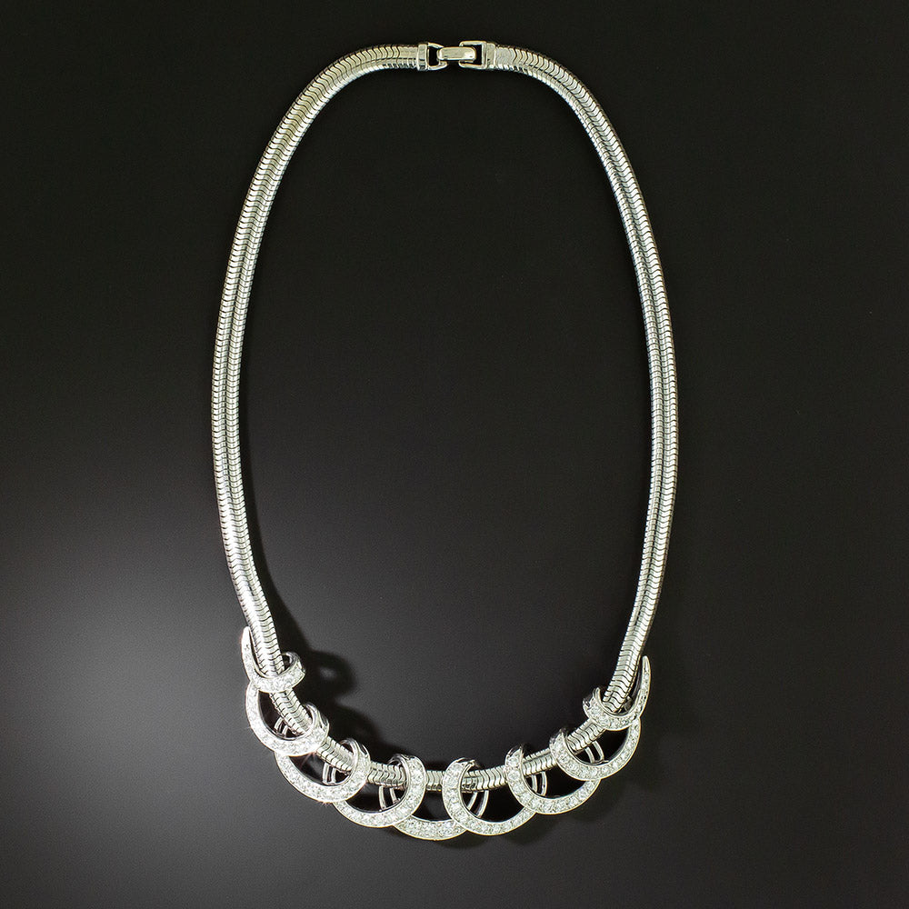 Retro Diamond Spiral Necklace - 3