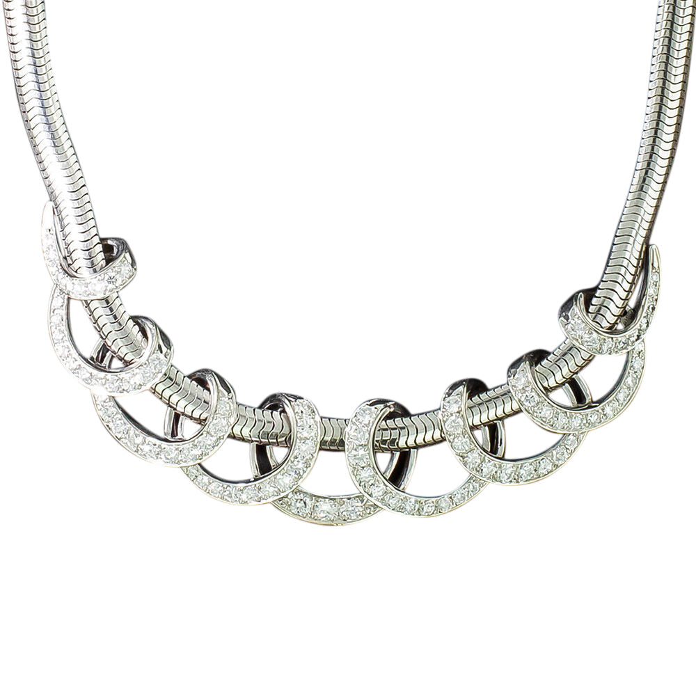 Retro Diamond Spiral Necklace - 4
