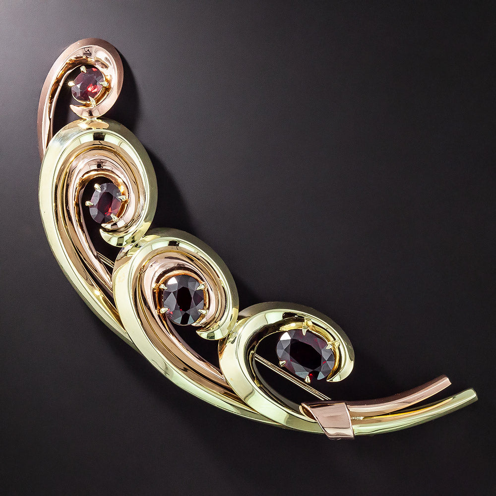 Retro Garnet Brooch by Krementz - 1
