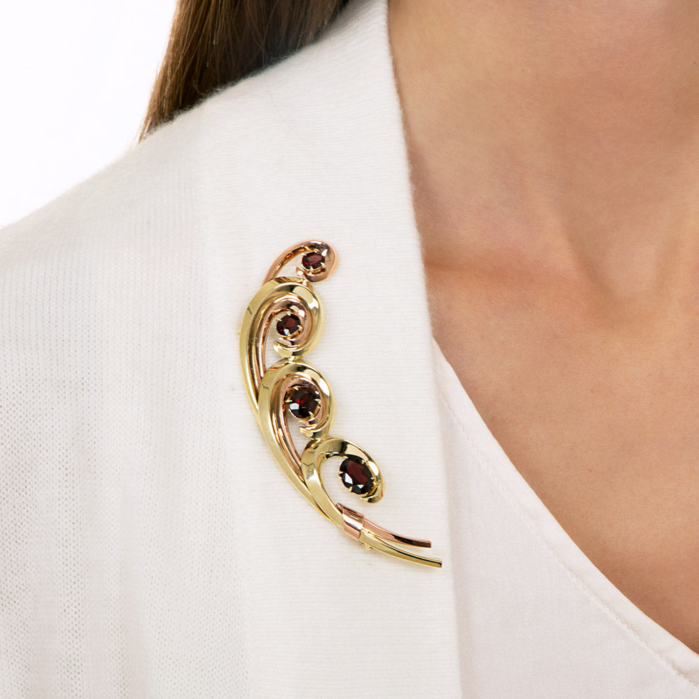 Retro Garnet Brooch by Krementz - 3