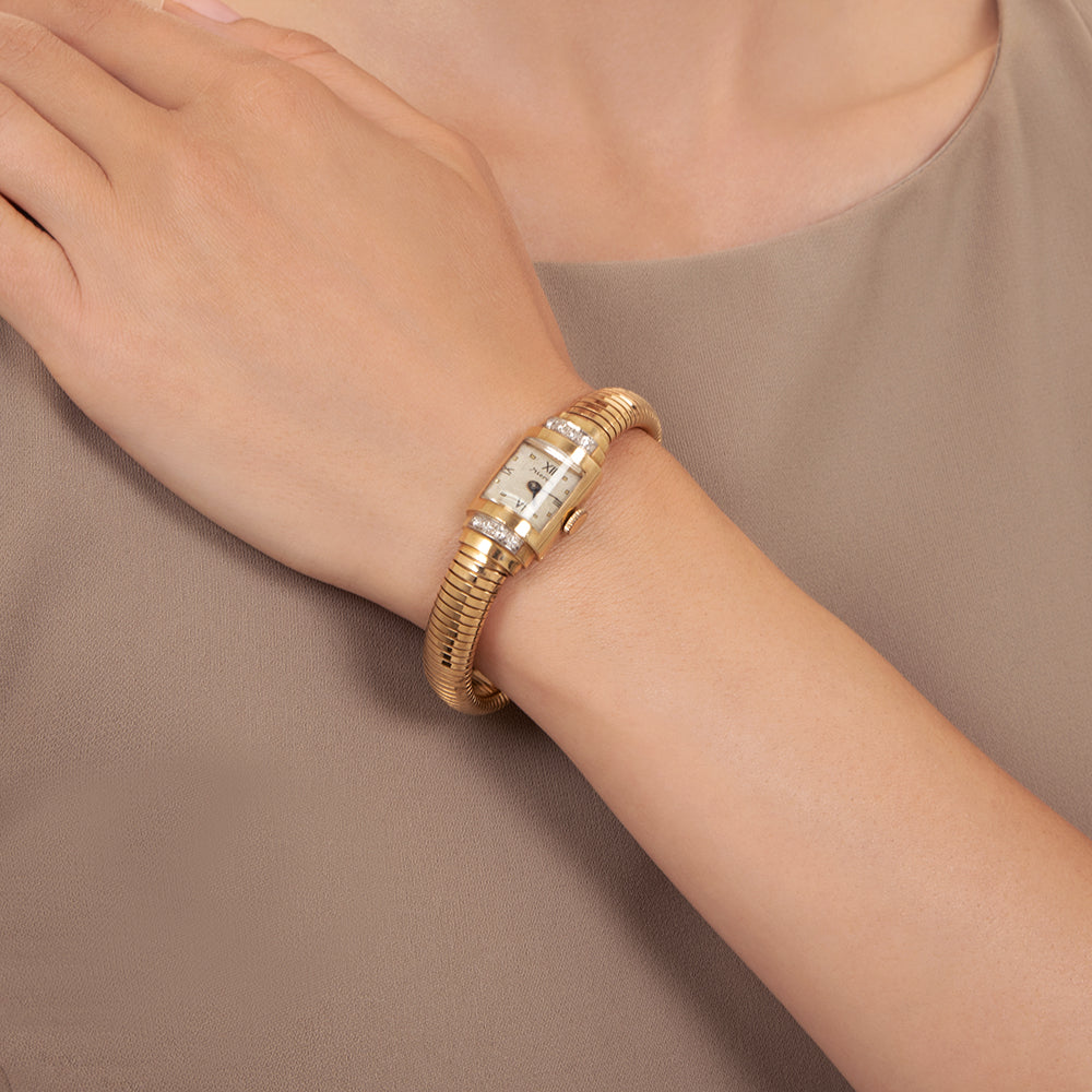Retro Gaspipe Diamond Watch - 5