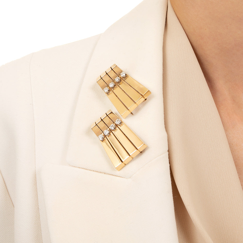 Retro Geometric Diamond Dress Clips - 5
