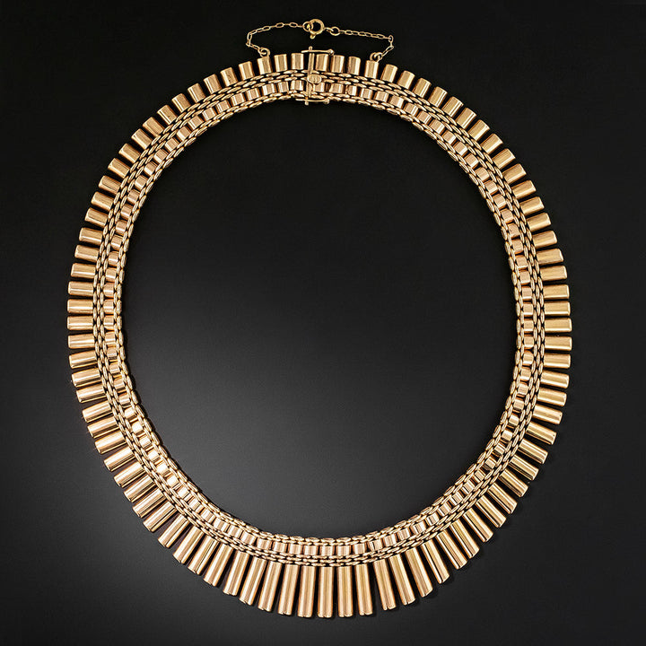 Retro Gold Fringe Necklace