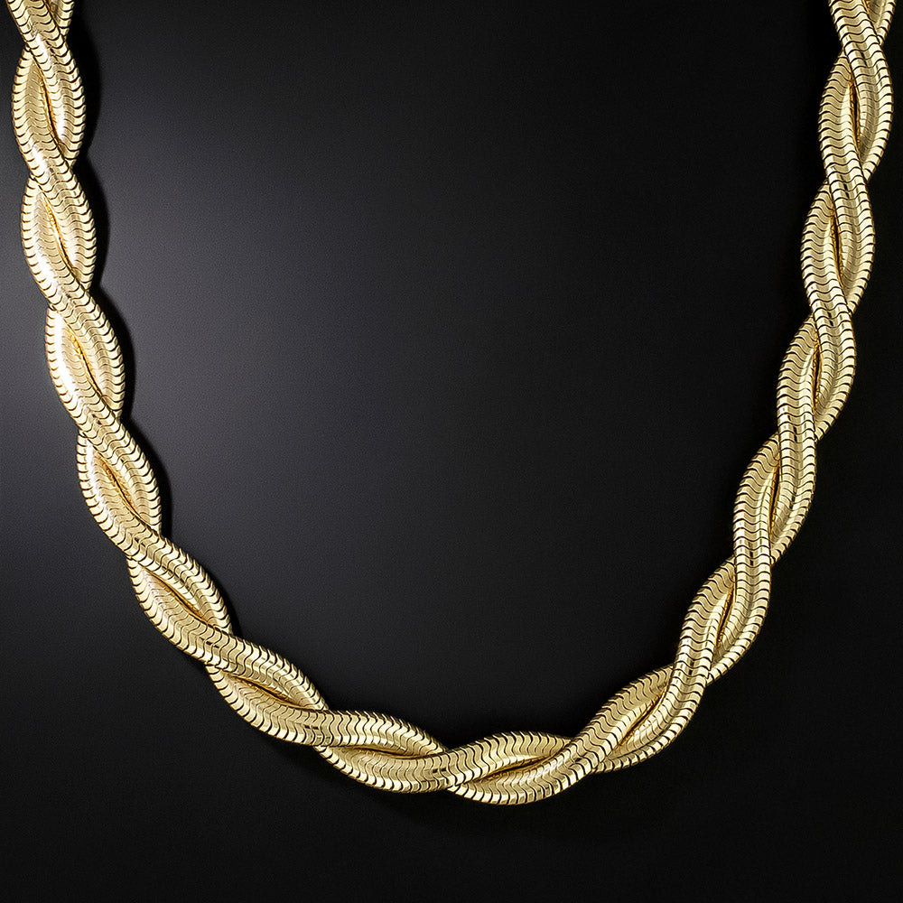 Retro Gold Twist Necklace - 3