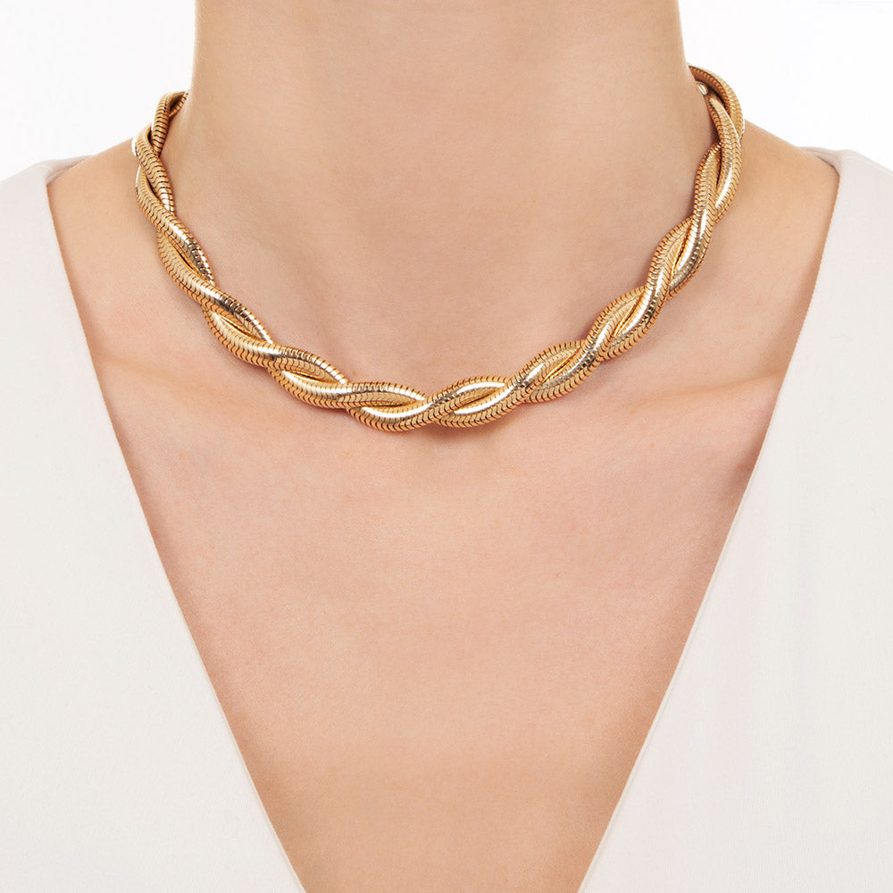 Retro Gold Twist Necklace - 4