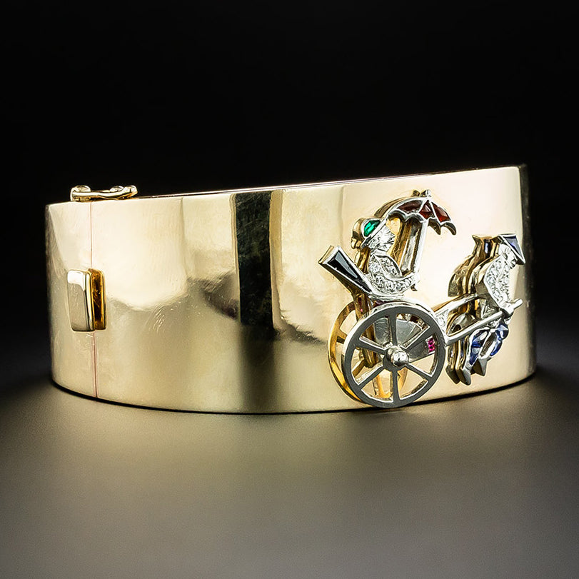 Retro Rickshaw Wide Bangle Bracelet  - 6