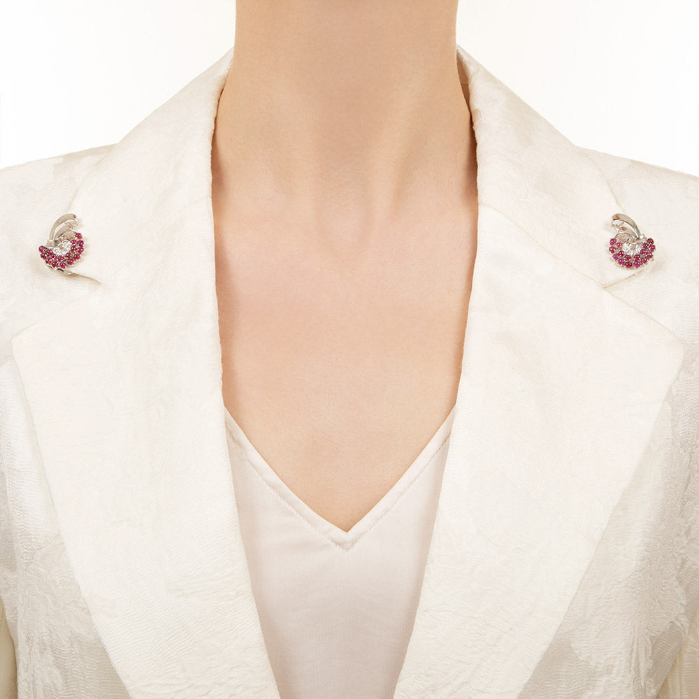 Retro Ruby and Diamond Dress Clips - 5