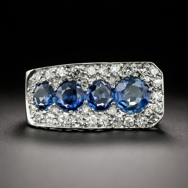 Retro Sapphire and Diamond Ring