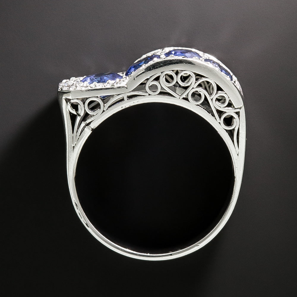 Retro Sapphire and Diamond Ring - 5