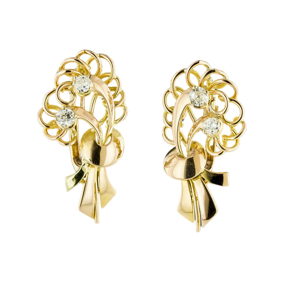 Retro Spray Diamond Earrings - 3