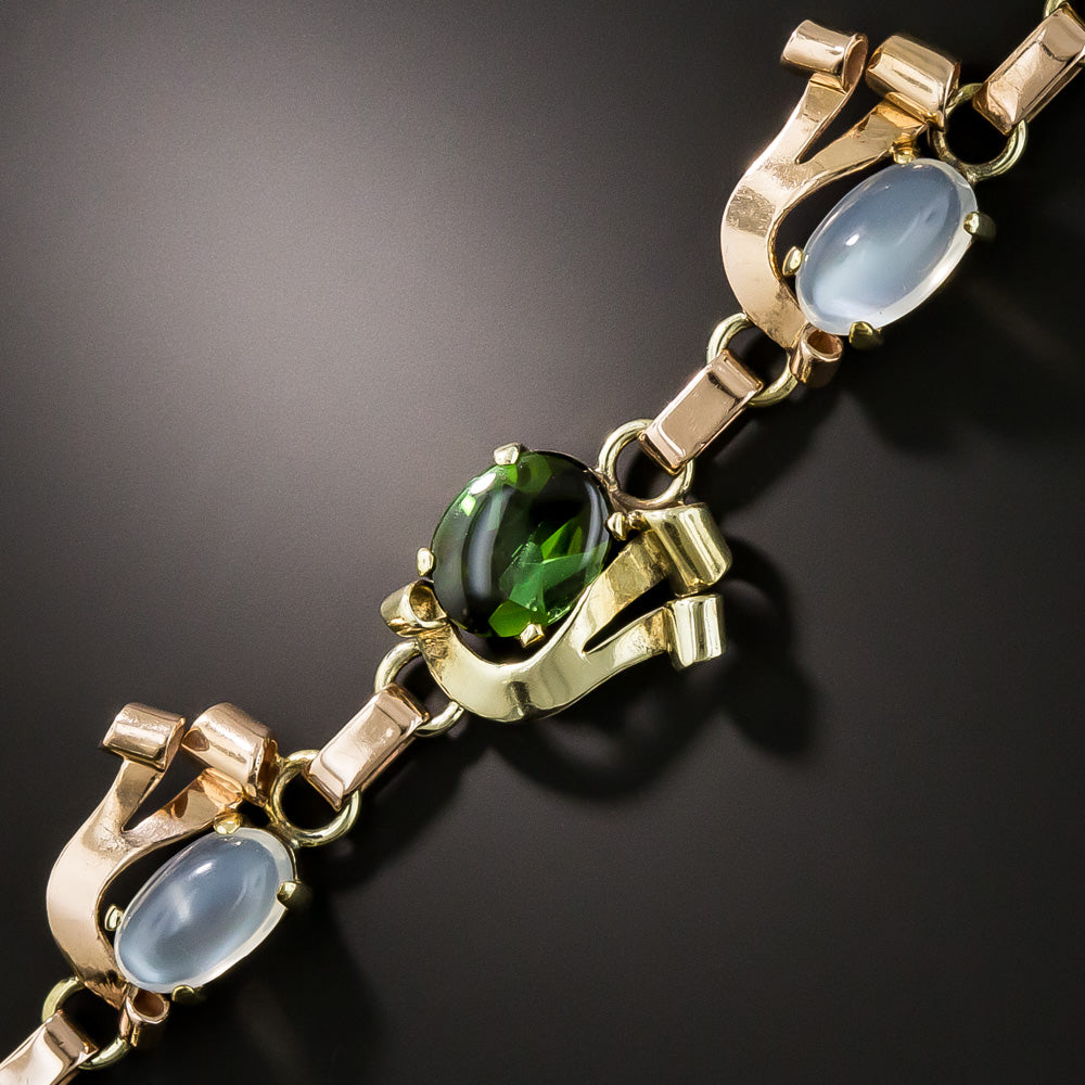 Retro Tourmaline and Moonstone Bracelet - 1