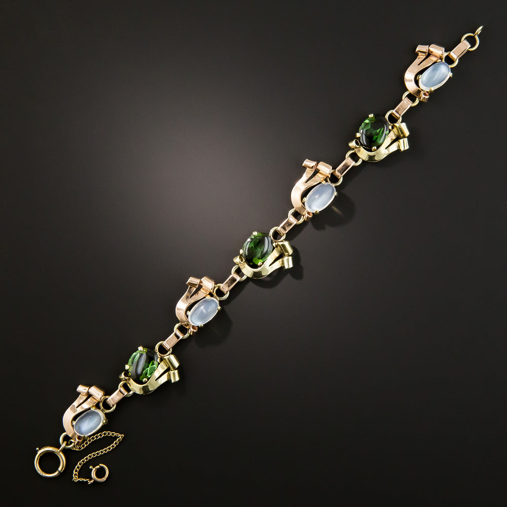 Retro Tourmaline and Moonstone Bracelet - 2