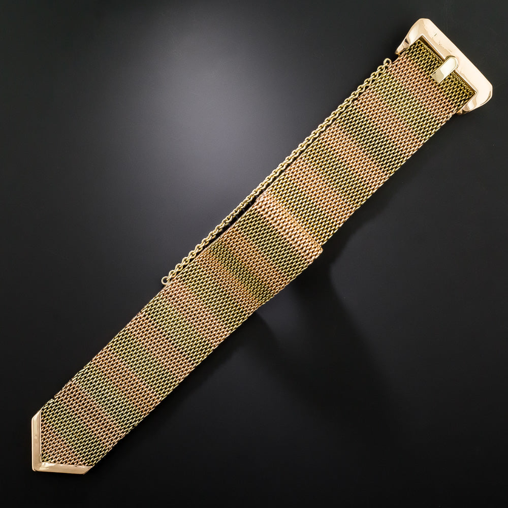 Retro Two-Tone Gold Buckle Bracelet - 5