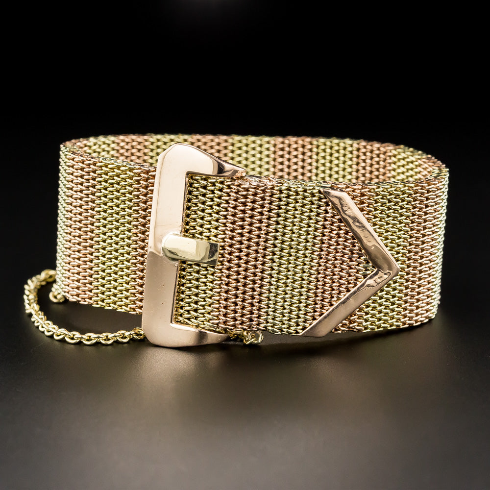 Retro Two-Tone Gold Buckle Bracelet - 6