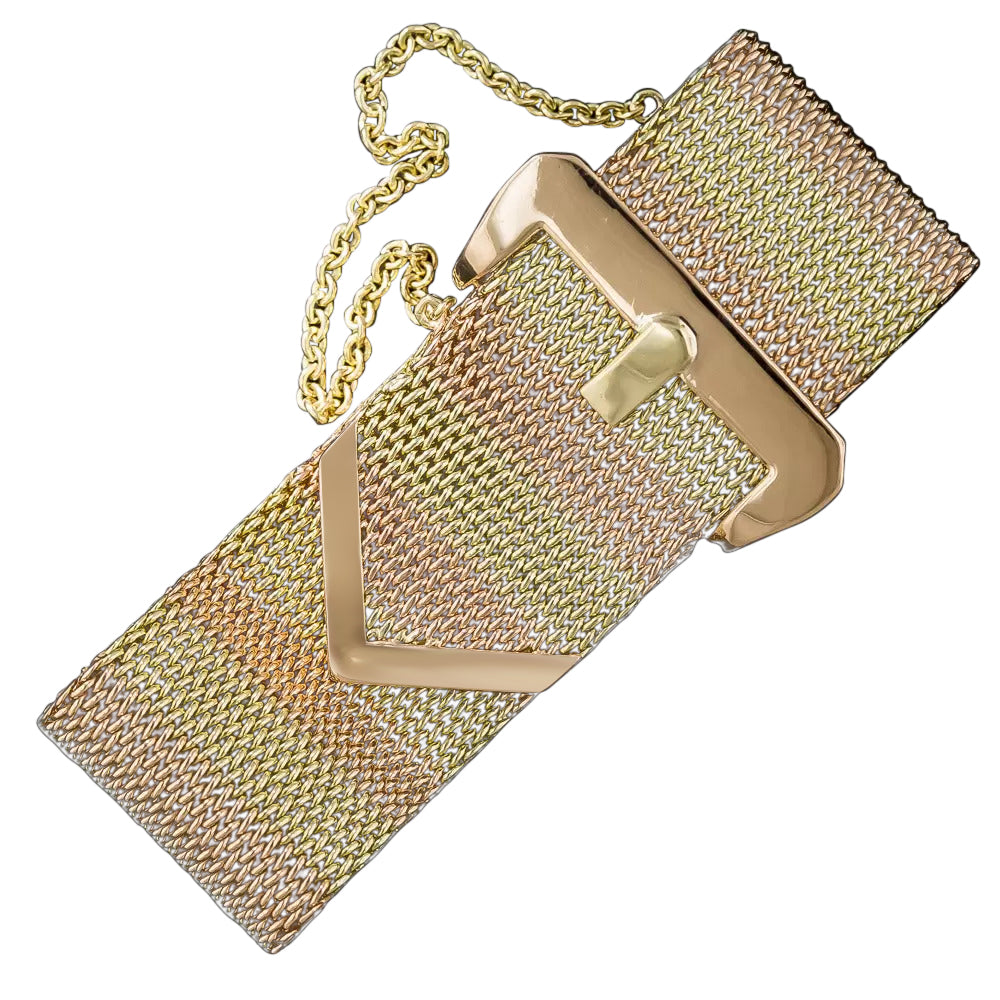 Retro Two-Tone Gold Buckle Bracelet - 6