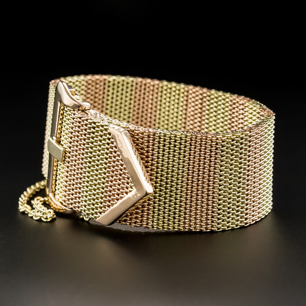 Retro Two-Tone Gold Buckle Bracelet - 8