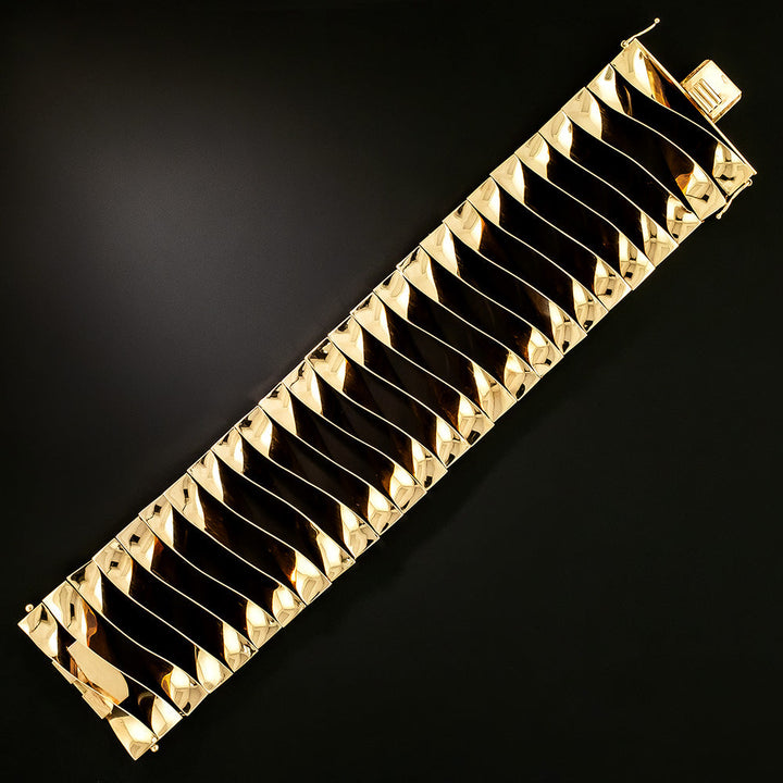 Retro Wide 14K Twist Wire Bracelet