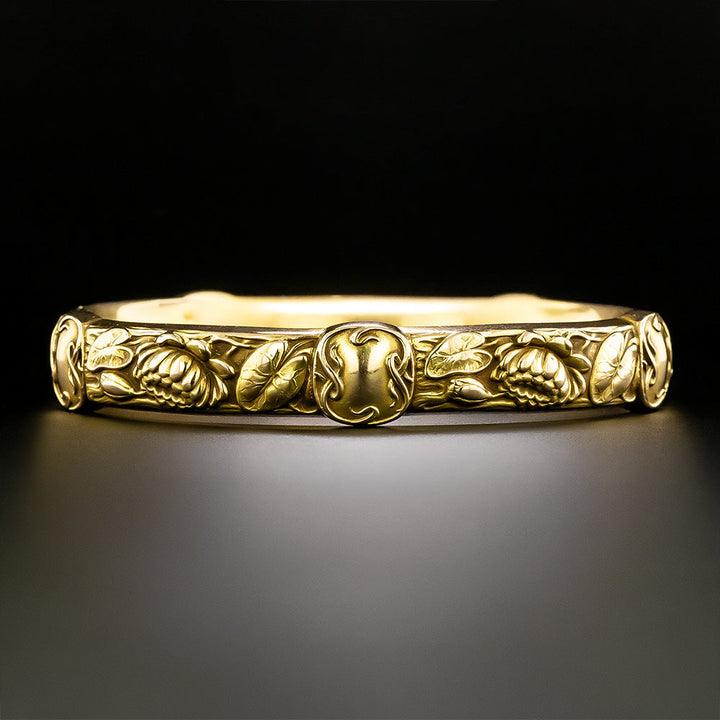 Riker Brothers Art Nouveau Water Lilies Bangle Bracelet