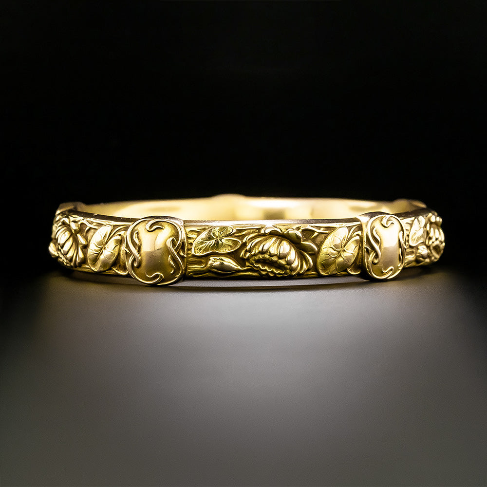 Riker Brothers Art Nouveau Water Lilies Bangle Bracelet - 3