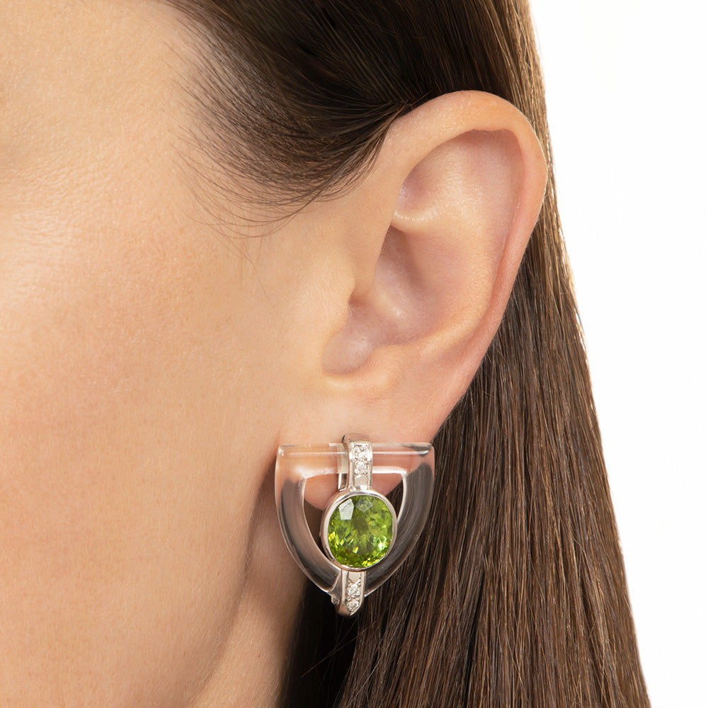 Rock Crystal and Peridot Earrings by Patrica Schepps Vaill for Seaman Schepps - 7