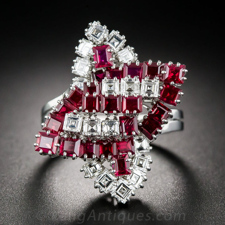 Ruby and Diamond Cocktail Ring