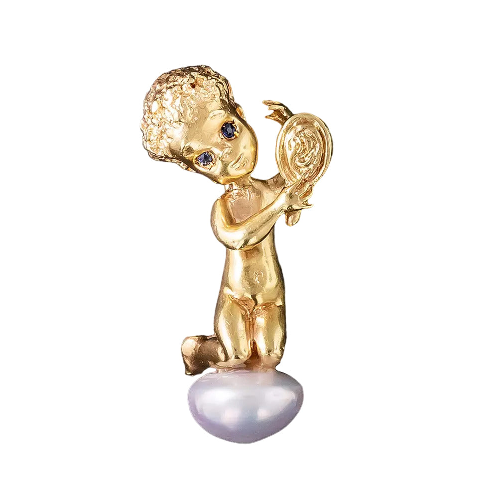 Ruser "Monday's Child"  Pearl Brooch - 5