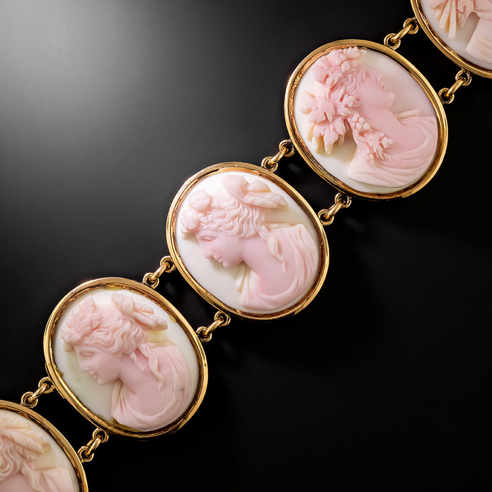 Russian Antique Queen Conch Shell Cameo Bracelet, Circa 1892 - 3