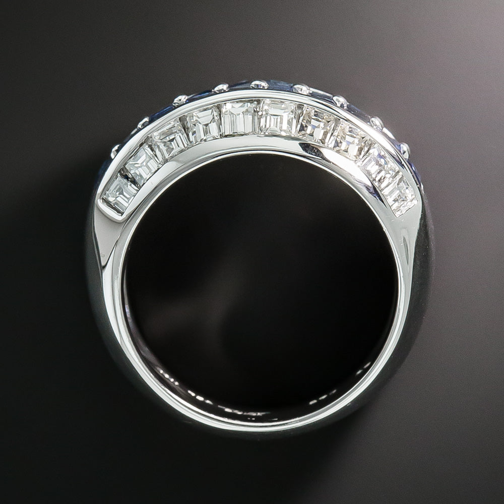 Sapphire and Baguette Diamond Band Ring by Adler of Switzerland - 4