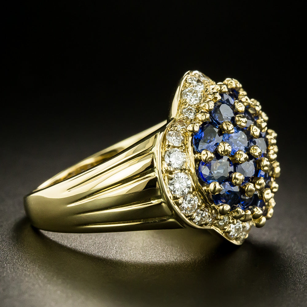 Sapphire and Diamond Cluster Ring - 4