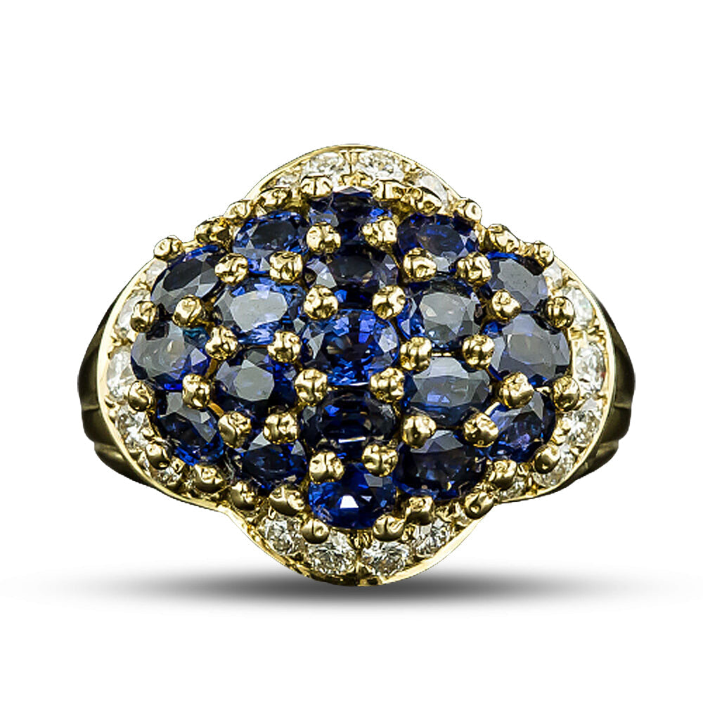 Sapphire and Diamond Cluster Ring - 4