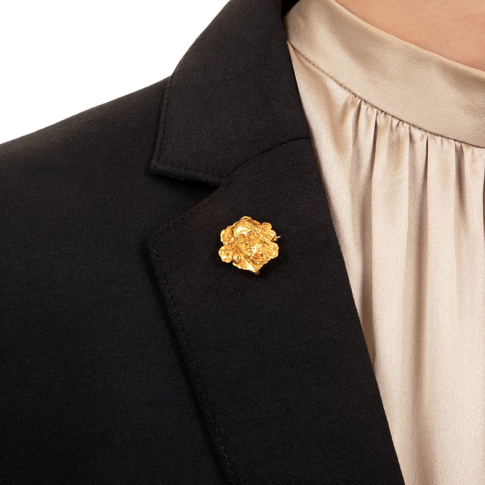Small Art Nouveau 14K Femme Brooch by Carter & Gough - 9