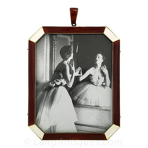 Sterling Guilloche Enameled Picture Frame
