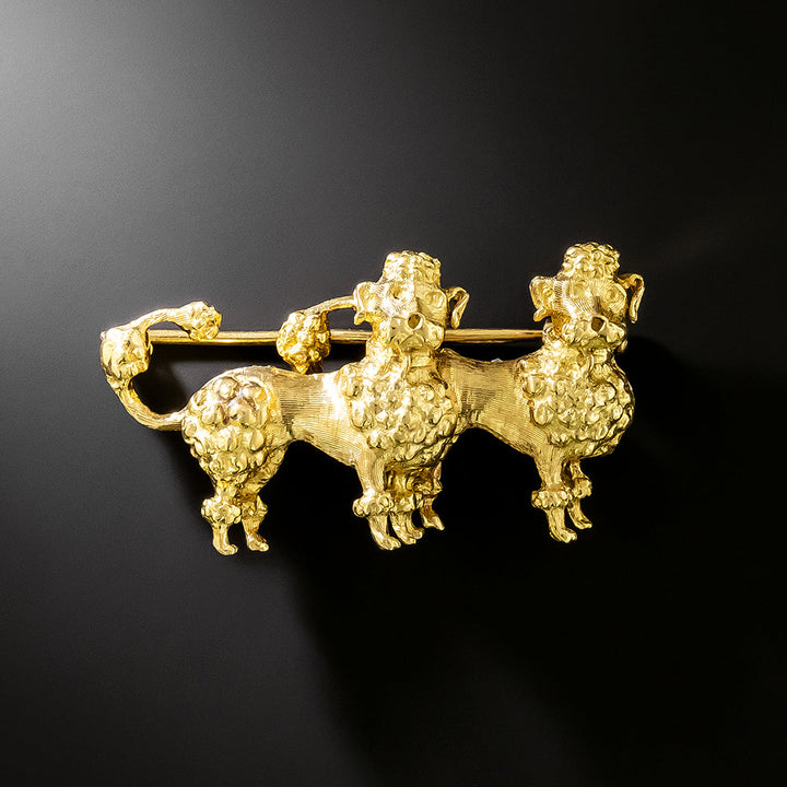 Tiffany & Co. 18K Poodles Brooch