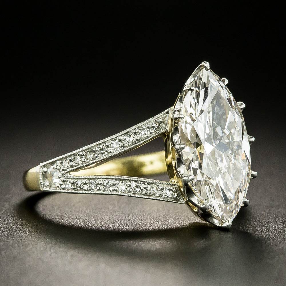 Tiffany & Co. Edwardian 2.71 Carat Marquise Diamond Ring - GIA Faint Pinkish-Brown VS1 - 3